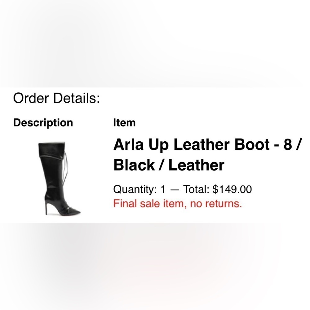 Schutz Arla Up Boots Black Leather Zipper Detail - Picture 15 of 15